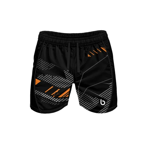 Czarne spodenki do treningu męskie Perfo Orange Czarne spodenki do treningu męskie Perfo Orange. przód.png