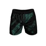 Czarno -zielone spodenki sportowe męskie z kieszeniami Raw Green