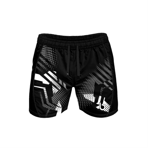 Czarne spodenki sportowe męskie z kieszeniami Vert Grey Czarne spodenki sportowe męskie z kieszeniami Vert Grey przód.png