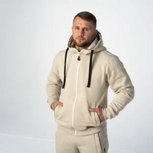 Jasno-kremowa bluza rozpinana męska
