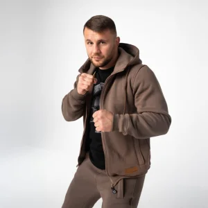 Brązowa bluza z zamkiem męska Prestige