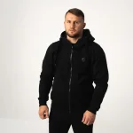 Czarna bluza z kapturem na zamek Prestige