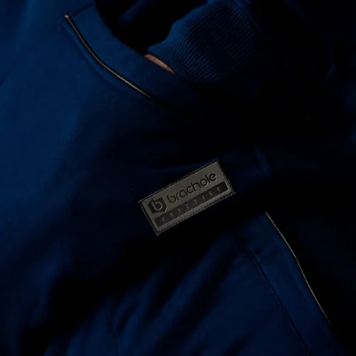 Granatowa bluza kangurka męska z kapturem Prestige Granatowa  bluza Kangurka z kangurzą kieszenią Brachole