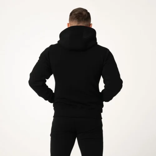 Stylowy czarno-czerwony dres męski bawełniany Czarno-czerwony komplet bawełniany męski