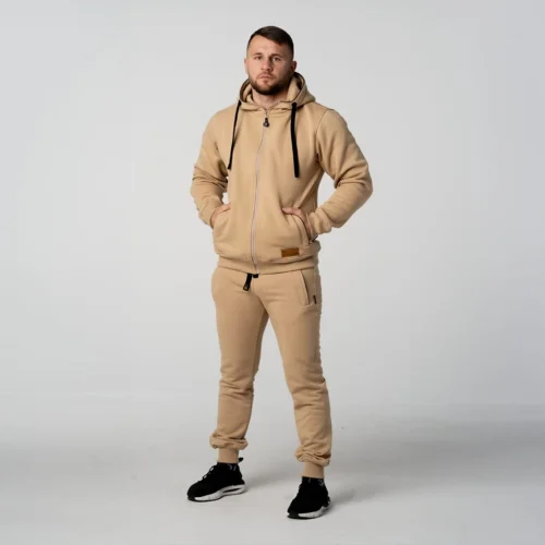 Beżowy dres męski bawełniany Prestige Beżowy dres męski bawełniany Prestige