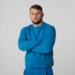 Turkusowa bluza męska z bawełny