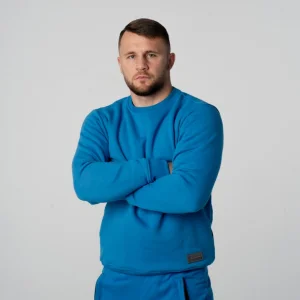 Turkusowa bluza męska z bawełny