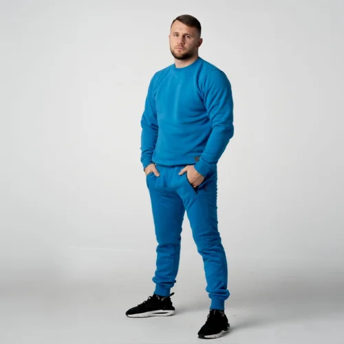 Turkusowe spodnie dresowe męskie joggery Turkusowe spodnie dresowe męskie joggery