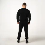 Czarna bluza męska z bawełny drapanej z domieszką poliestru