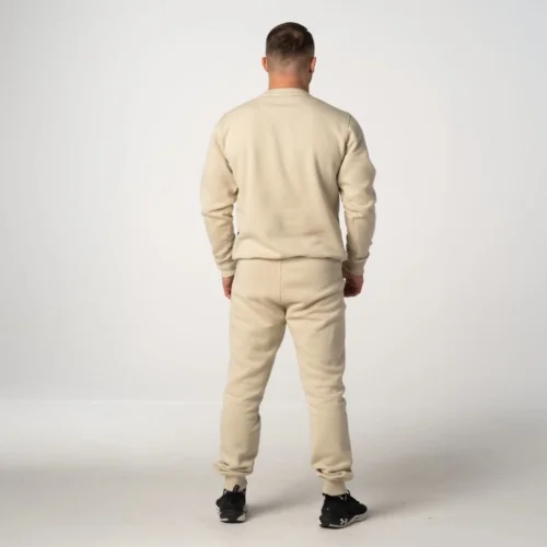 Kremowa bluza męska z bawełny Premium Kremowa bluza sportowa z bawełny drapanej z domieszką poliestru