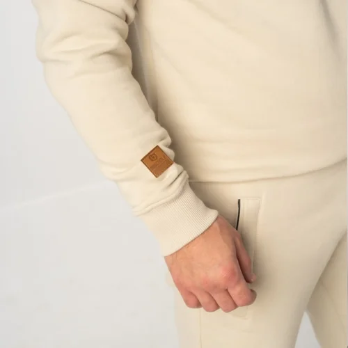 Kremowa bluza męska z bawełny Premium Bluza męska z wysokiej jakości bawełny drapanej