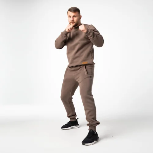 Brązowy komplet dresowy męski bawełniany Prestige Brązowy komplet sportowy męski bawełniany Brachole