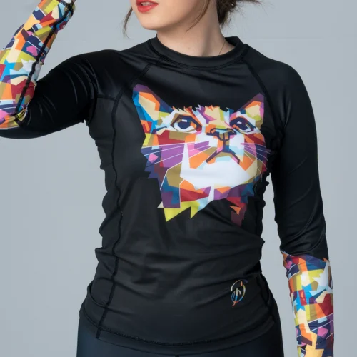 Elastyczny Rashguard Damski na siłownię Color Cat - Pełna Swoboda Ruchów